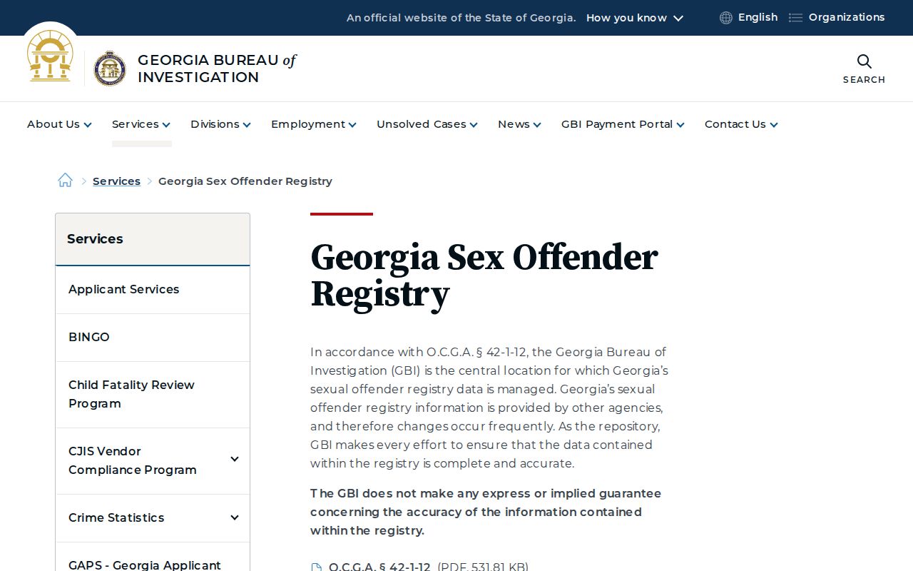 Perry people search using the official Georgia offender registry