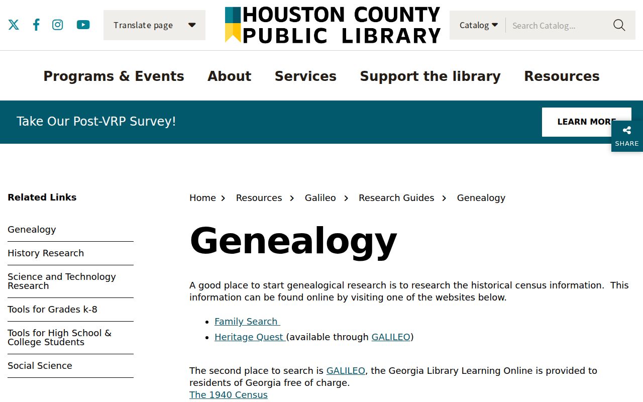Perry people directories screenshot of library genealogy resources