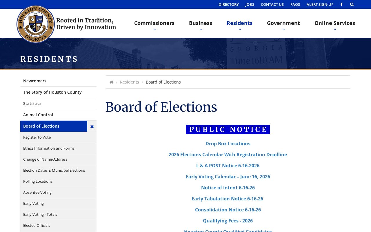 Houston County elections office for Perry voter registration records